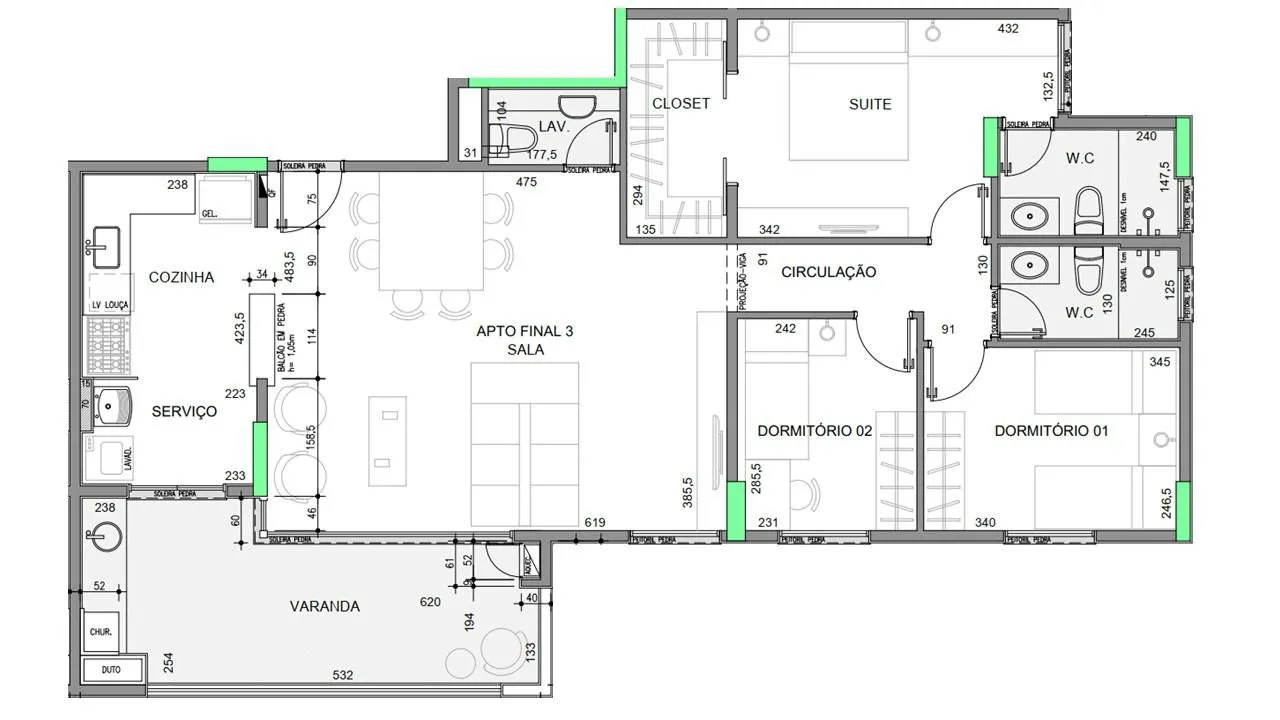 Apartamento no Edifício Murano Residence, 102,83 m² — foto 2